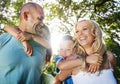 Family Playing Outdoors Children Autumn Concept