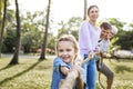 Family playing tug of war Royalty Free Stock Photo