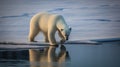 Family of polar bears standing on snow