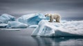 Family of polar bears standing on snow