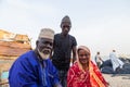 Family at the port in Senegal