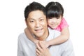 Family portrait of Asian Chinese father, daughter Royalty Free Stock Photo