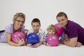 Family portrait with balloons Royalty Free Stock Photo