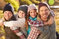 Family portrait, Bluff Lake, Big Bear, California, USA Royalty Free Stock Photo