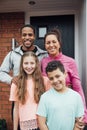 Family Portrait in Front Yard Royalty Free Stock Photo