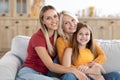 Family portrait of happy women mom, grandma and daughter Royalty Free Stock Photo