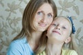 Family portrait of happy mother with her teenage daughter Royalty Free Stock Photo