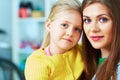 Family portrait. Mother, daughter. Happy girl Royalty Free Stock Photo