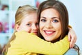 Family portrait. Mother, daughter. Happy girl. Royalty Free Stock Photo