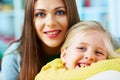 Family portrait. Mother, daughter. Happy girl. Royalty Free Stock Photo