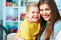 Family portrait. Mother, daughter. Happy girl. Royalty Free Stock Photo