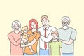 Family, portrait, motherhood, fatherhood, childhood, love concept Royalty Free Stock Photo