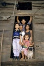 Family portrait Nicaraguan children and dog