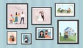 Family portrait pictures vector set Royalty Free Stock Photo