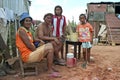 Family portrait of poor Paraguayans in a slum Royalty Free Stock Photo