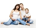 Family Portrait, Pregnant Mother Father Child Boy, Parents Kid Royalty Free Stock Photo