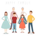 Family portrait. Traditional family. Vector