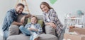 Family posing in their new house Royalty Free Stock Photo