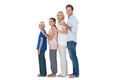 Family posing together and looking at camera Royalty Free Stock Photo