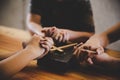 Family pray together praying with parent at home Royalty Free Stock Photo