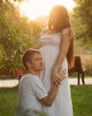 Family. Pregnant wife and husband Royalty Free Stock Photo