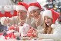 Family preparing for Christmas Royalty Free Stock Photo