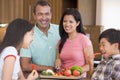 Family Preparing meal,mealtime Together