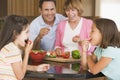 Family Preparing Meal Together Royalty Free Stock Photo