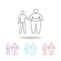 family problem with obesity icons. Elements of fast food in multi colored icons. Premium quality graphic design icon. Simple icon