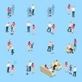 Family Problems Isometric Icons Royalty Free Stock Photo