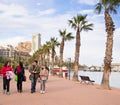 Family on Promenade in Alicante, Spain