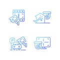 Family and property protection gradient linear vector icons set