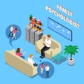 Family Psychologist Isometric Composition