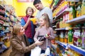 Family purchasing carbonated beverages Royalty Free Stock Photo