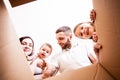 The family received a parcel Royalty Free Stock Photo