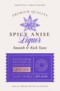 Family Recipe Anise Spice Liquor Acohol Label. Abstract Vector Packaging Design Layout. Modern Typography Banner with