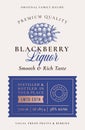 Family Recipe Blackberry Liquor Acohol Label. Abstract Vector Packaging Design Layout. Modern Typography Banner with