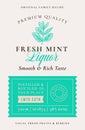 Family Recipe Fresh Mint Liquor Acohol Label. Abstract Vector Packaging Design Layout. Modern Typography Banner with