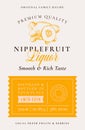 Family Recipe Nipplefruit Liquor Alcohol Label. Abstract Vector Packaging Design Layout. Modern Typography Banner with