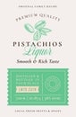 Family Recipe Pistachio Nuts Liquor Acohol Label. Abstract Vector Packaging Design Layout. Modern Typography Banner with