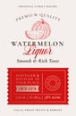 Family Recipe Watermelon Liquor Acohol Label. Abstract Vector Packaging Design Layout. Modern Typography Banner with