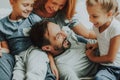 Happy parents and two kids having fun together Royalty Free Stock Photo