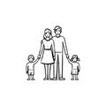 Family relationship hand drawn sketch icon.