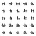 Family and relationship vector icons set Royalty Free Stock Photo