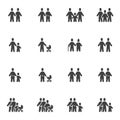 Family and relationship vector icons set Royalty Free Stock Photo
