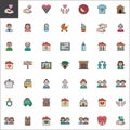 Family relatives filled outline icons set Royalty Free Stock Photo