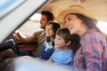Family Relaxing In Car During Road Trip Royalty Free Stock Photo