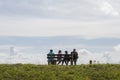 Family resting on