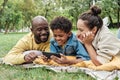 Family resting together in the park