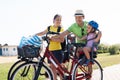 Family Riding Bicycle Outside Royalty Free Stock Photo